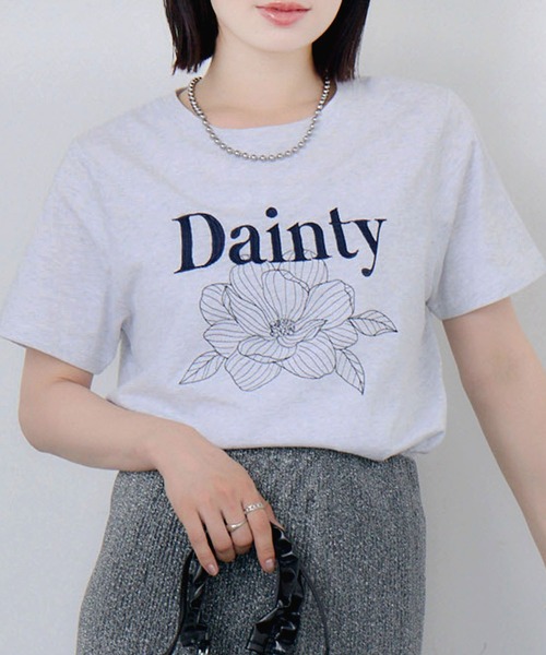 RETROGIRL tシャツ 「2サイズ展開」花刺繍TEE レディース