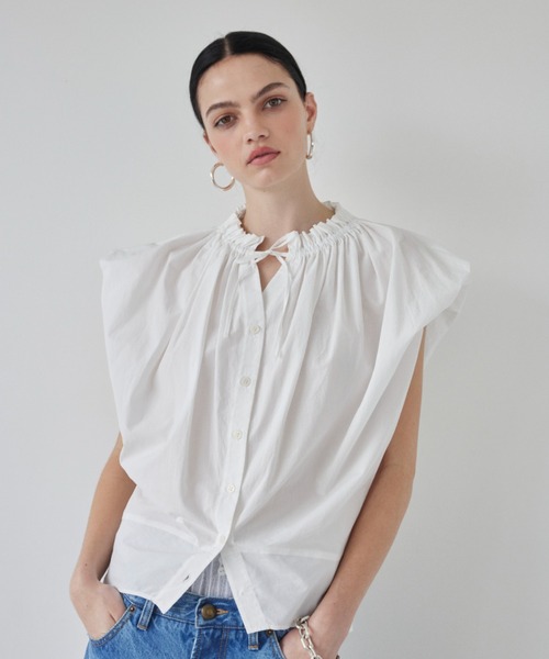 ※alexia stamギャザーブラウス※ ALEXIA STAM ブラウス シャツ Gathered Neck Blouse /ギャザー