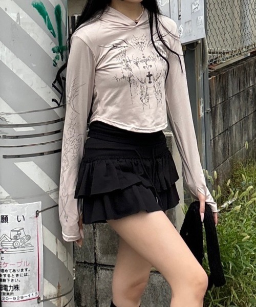 Chikashitsu+ チカシツプラスレースシャツ 【当日発送】 Chikashitsu+ チカシツプラスレースシャツ 【当日発送】