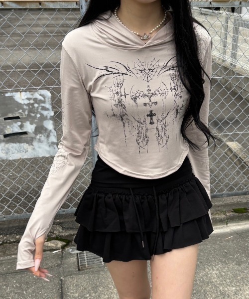 Chikashitsu+ チカシツプラスレースシャツ 【当日発送】 Chikashitsu+ チカシツプラスレースシャツ 【当日発送】
