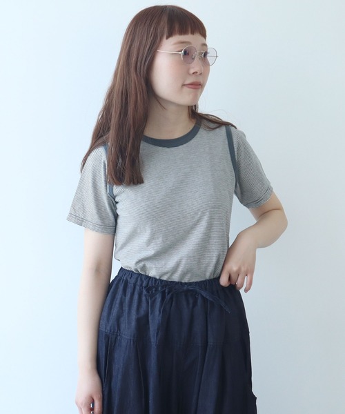 tシャツ よわよわボーダー Tシャツ レディース