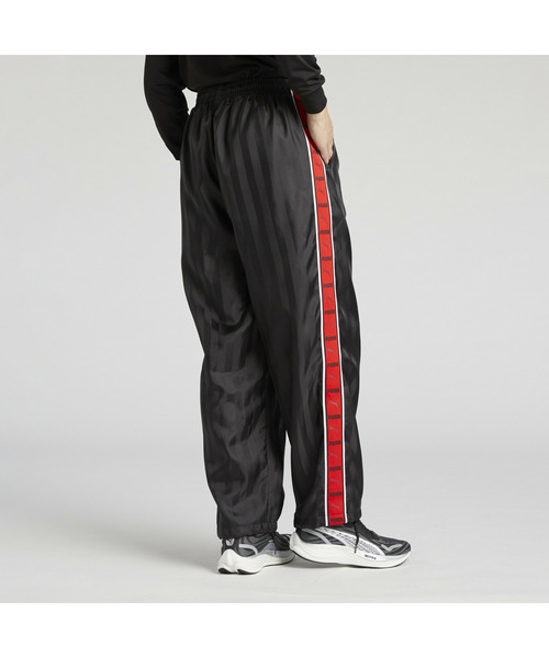 PUMA トレーニングパンツ 黒 白ストライプ プーマ（PUMA）トレーニング シャドウ ストライプ ニット パンツ