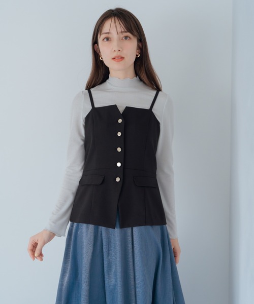 ミッシュマッシュ MISCH MASCH 2025春夏新作 ラメカットソー/MM518201 （BLUE） ミッシュマッシュ MISCH MASCH 2025春夏新作 ラメニット×レース