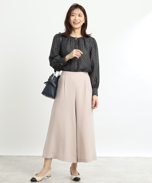 Reflect ブラウス シャツ 「夏SALE／手洗い可」ドットジャカード