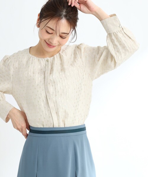 Reflect ブラウス シャツ 「夏SALE／手洗い可」ドットジャカード