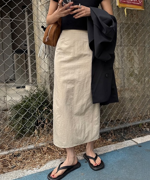スカート Siyazu SIST9044 Relax Banding Skirt_Cream スカート Siyazu SIST9044 Relax Banding Skirt_Cream side zip