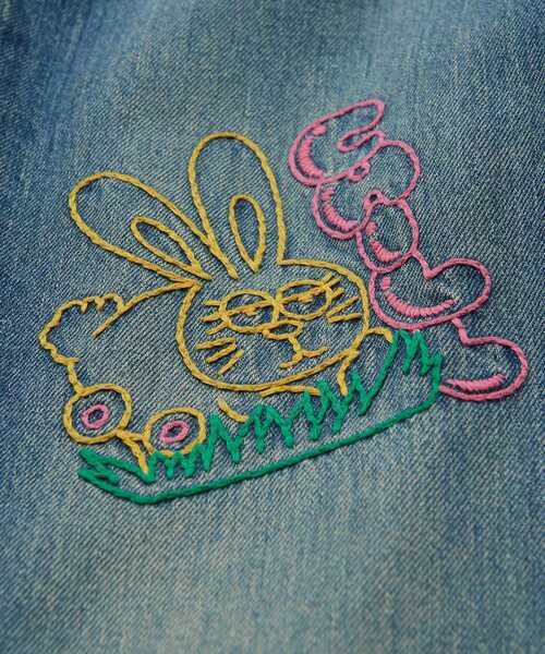 HYSTERIC GLAMOUR パンツ 手書きステッチ刺繍 テーパードデニム