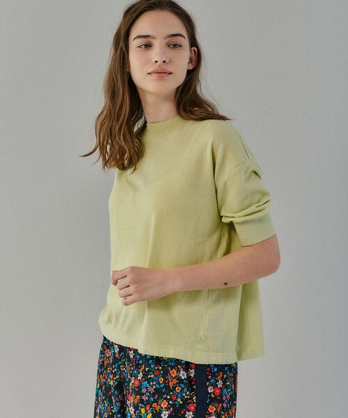 ニット セーター MEYAME |「別注」コットンニット半袖Tシャツ WOMEN レディース