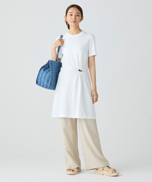 洗練【LACOSTE】ヘリテージジャカード モノグラム デニム トート ヘリテージジャカード モノグラムデニムトートバッグ | LACOSTE