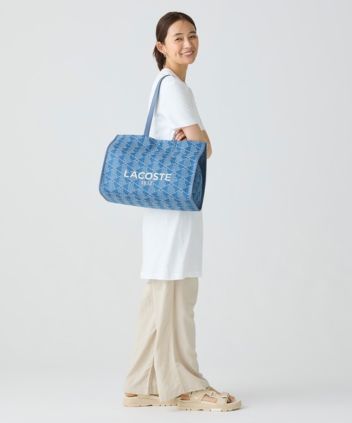 LACOSTE★ヘリテージジャカード モノグラムデニム カメラパック LACOSTE｜ヘリテージジャカード モノグラムデニムトートバッグ
