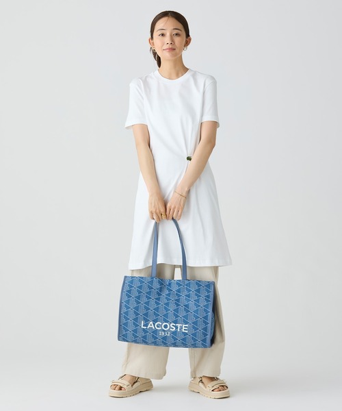 LACOSTE★ヘリテージジャカード モノグラムデニム カメラパック LACOSTE｜ヘリテージジャカード モノグラムデニムトートバッグ