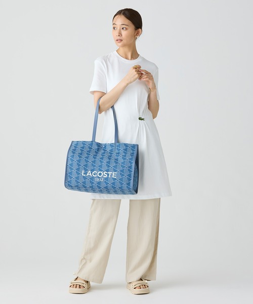 LACOSTE トートバッグ ヘリテージジャカード モノグラムデニム