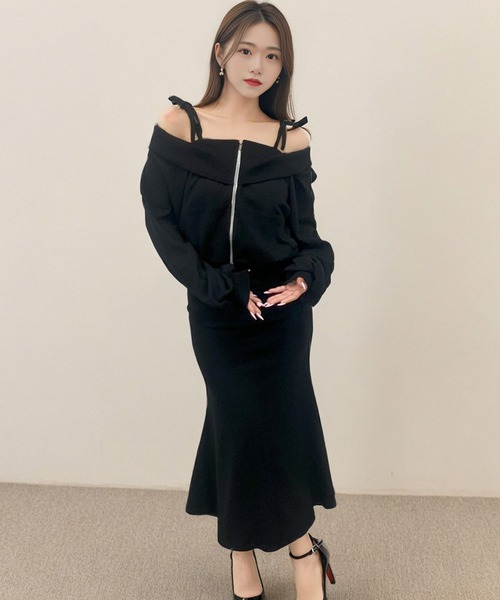 A'GEM/9 × .kom 「.KOM/ドットケーオーエム」 オフショルダーセットアップ レディース