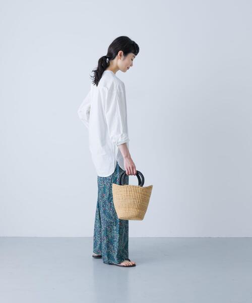 かぐれ パンツ コットンリネンプリントイージーパンツ