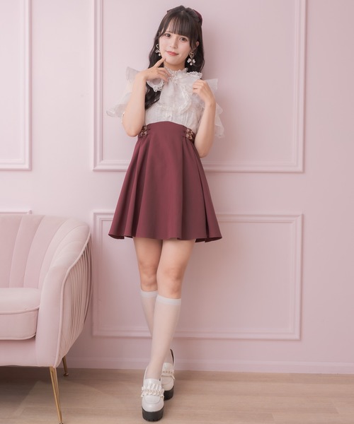 ROJITA ワンピース 花柄ボウタイドッキングワンピース