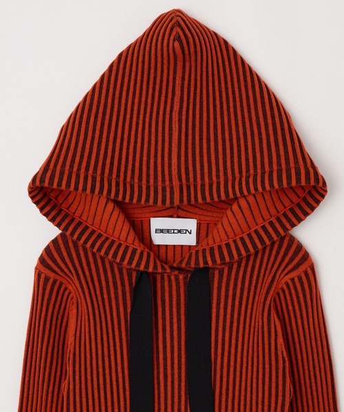 パーカー SWITCH COL RIB KNIT HOODIE レディース BEEDEN パーカー SWITCH COL RIB KNIT HOODIE レディース