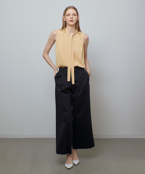 allureville ブラウス シャツ マットサテンボウタイブラウス