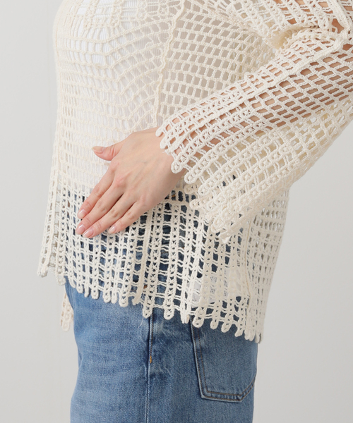 SLOBE IENA - 【新品タグ付き】SLOBE IENA レースクロシェニット SLOBE IENA ニット セーター レースクロシェニット レディース