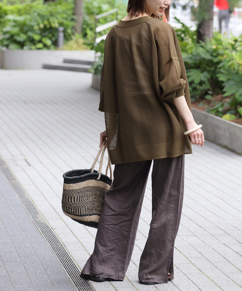 新品JOURNAL STANDARD relumeメッシュカーディガン　ブラウン JOURNAL STANDARD relume カーディガン メッシュカーディガン