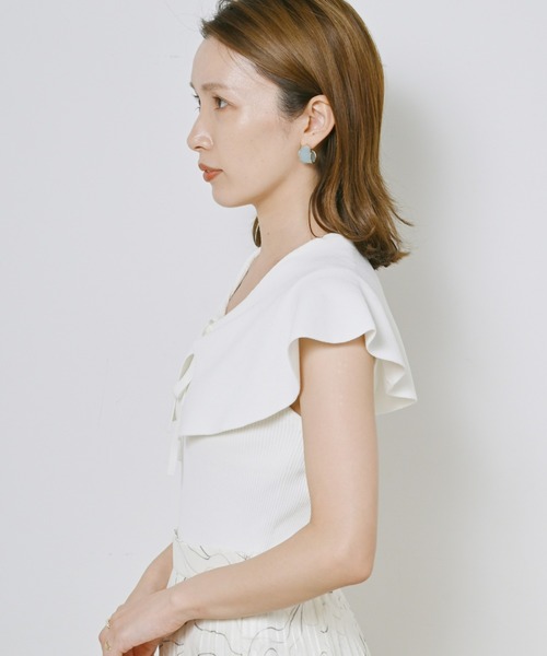 「SNIDEL」 半袖ニット ONE SIZE ホワイト レディース SNIDEL 「SNIDEL」 半袖ニット ONE SIZE ホワイト レディース