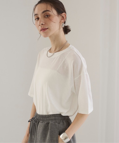 tシャツ シアージェシカ レディース ANGIE tシャツ シアー スラブ Tシャツ レディース : ZOZOTOWN