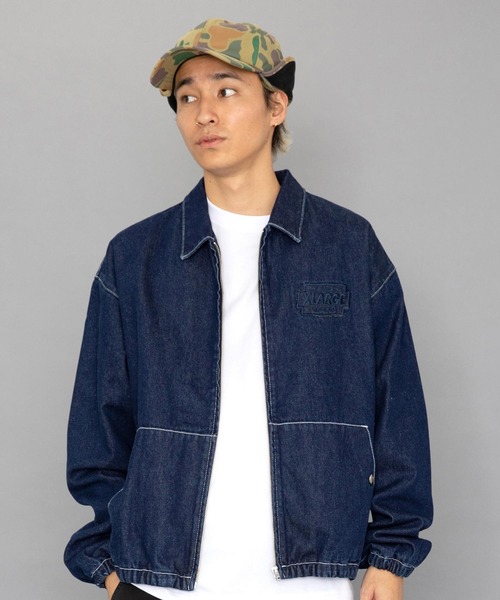 XLARGE ネイビー デニムジャケット Mサイズ ストリート XLARGE / SIDE CUTTING DENIM JACKET