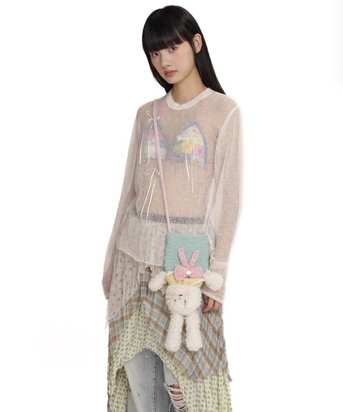 Moromoro ニット セーター サマーニットリボントップス MY0354
