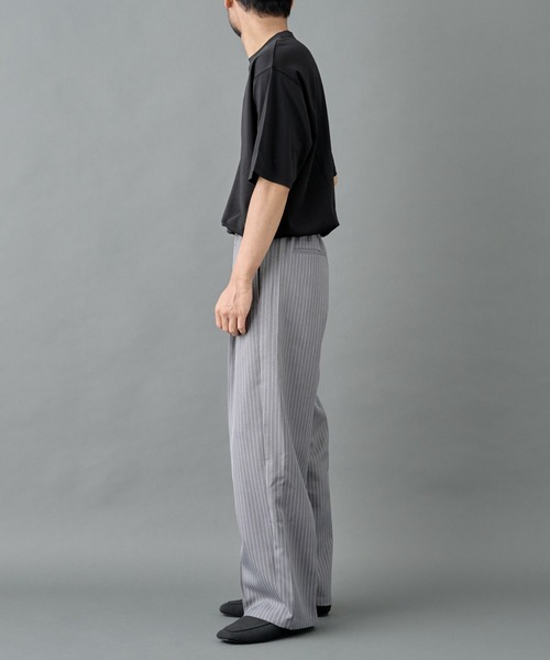 USA古着 2タック シティ スラックス ストライプ ワイドレグ ストレート SINSS スラックス Two tuck wide straight stripe slacks / 2