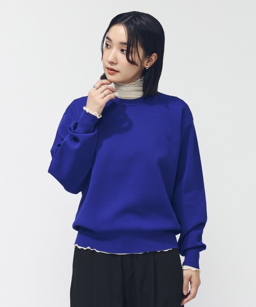 TIGORA ティゴラ 長袖 フード付き ストレッチ ニット セーター M TIGORA（ティゴラ） ニット セーター ウォッシャブルニットクルー