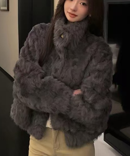 Achic（アシック） ブルゾン アウター ファーショートスタンド