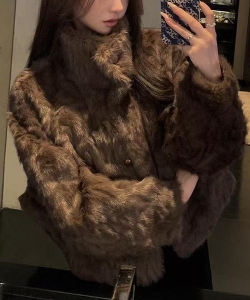 Achic（アシック） ブルゾン アウター ファーショートスタンド