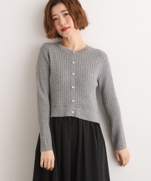grove（グローブ） ワンピース ケーブルニットドッキングワンピース