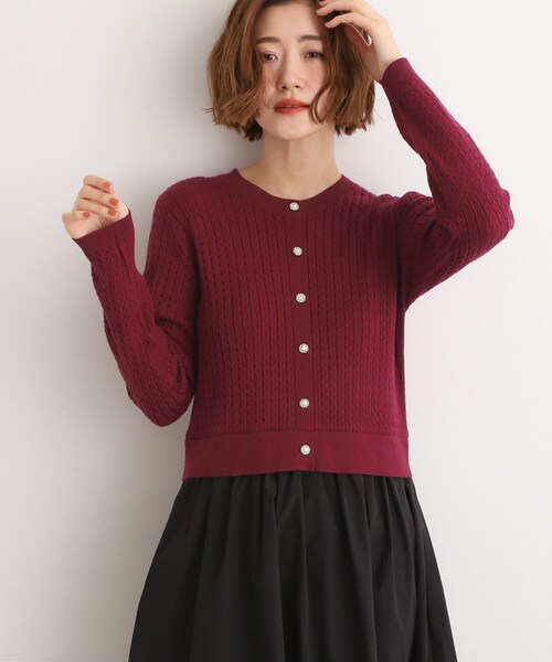 grove（グローブ） ワンピース ケーブルニットドッキングワンピース