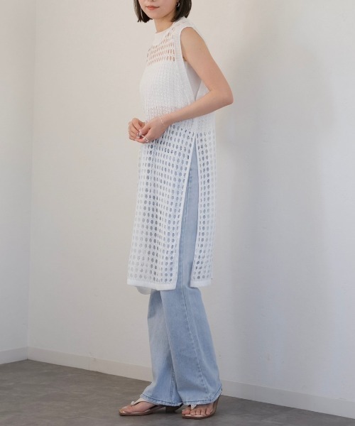 「Reurie'」 ノースリーブニット FREE ブラック レディース_画像5