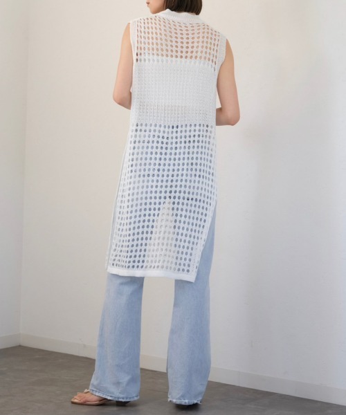 「Reurie'」 ノースリーブニット FREE ブラック レディース_画像7