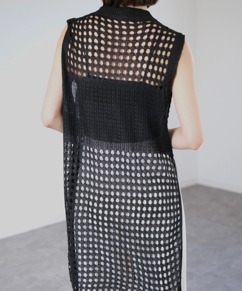 「Reurie'」 ノースリーブニット FREE ブラック レディース_画像9