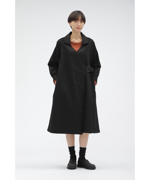 【定価3.2万】MHL. エムエイチエル コットン ロング シャツ ワンピース MHL.（エムエイチエル） シャツワンピース 1 ブラック レディース