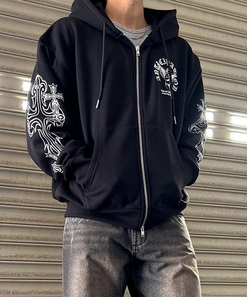 NYLAUS（ナイラス） パーカー 裏起毛 「NYS」裏起毛 エンジェル クロス