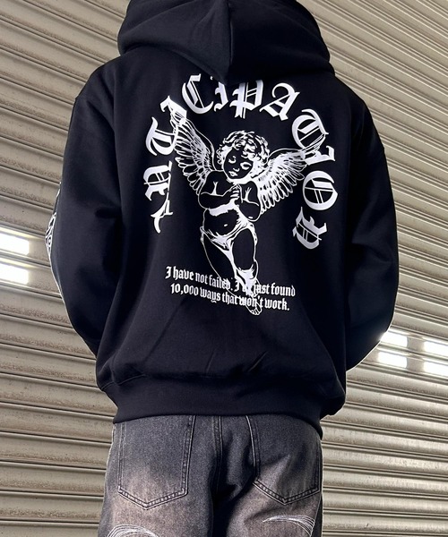 NYLAUS（ナイラス） パーカー 「NYS」裏起毛 エンジェル クロス バック
