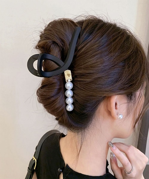 MAISON SELECT ヘアクリップ 12D16-KR パール付き バンスクリップ