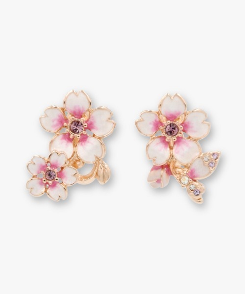 ひ*空様 ANNA SUI すみれモチーフ ネックレス ピアス リング ３点セッ ANNA SUI（アナスイ） イヤリング 桜モチーフ イヤリング レディース