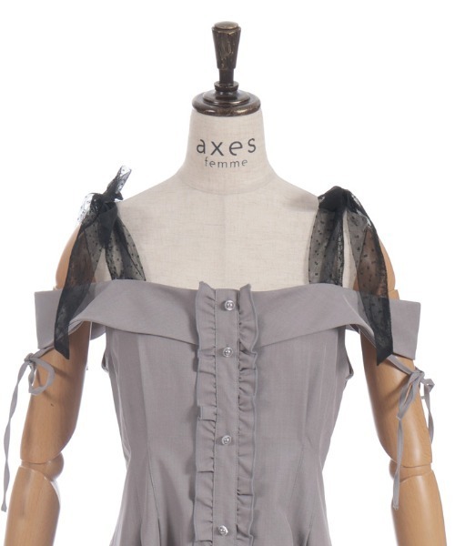 axes femme（アクシーズ ファム） ワンピース チュールリボン付