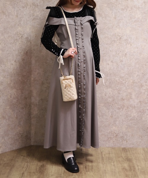 axes femme（アクシーズ ファム） ワンピース チュールリボン付