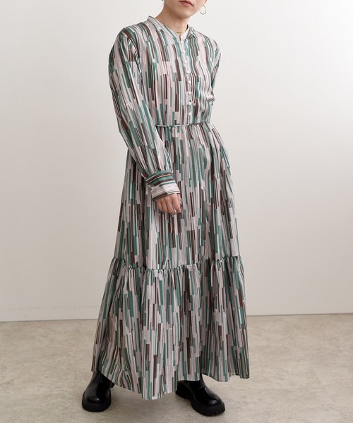 「LHELBIE」 長袖ワンピース M イエロー レディース_画像2