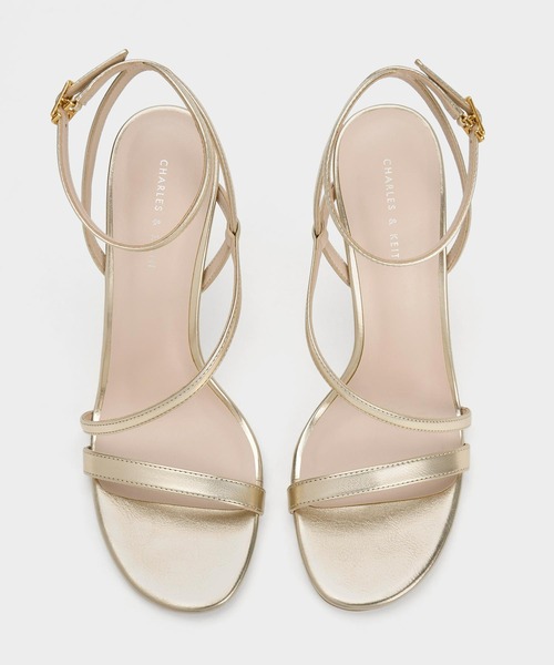 「CHARLES & KEITH」 ヒールサンダル 25.5cm オフホワイト レディース_画像9