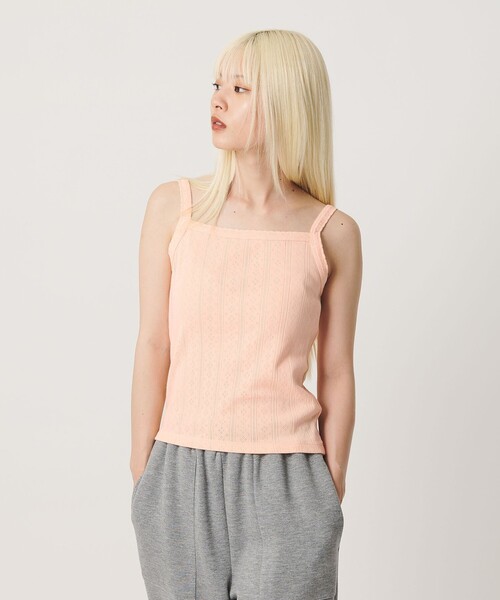 【BEAUTY&YOUTHUNITED ARROWS】コットンパターンメッシュ BEAUTY＆YOUTH UNITED ARROWS キャミソール コットン パターンメッシュ