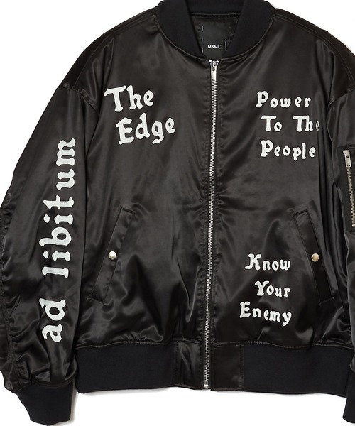 ブルゾン アウター MA1 EMBROIDERY SATIN JACKET メンズの画像