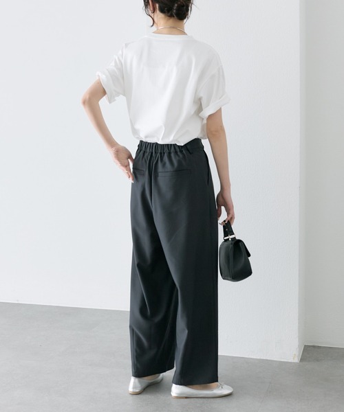 ワイドパンツ スラックス パンツ 接触冷感バルーンシルエットスラックスパンツ レディースの画像