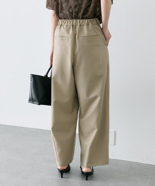 ワイドパンツ スラックス パンツ 接触冷感バルーンシルエットスラックスパンツ レディースの画像
