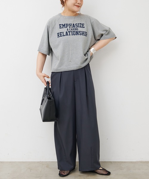 ワイドパンツ スラックス パンツ 接触冷感バルーンシルエットスラックスパンツ レディースの画像